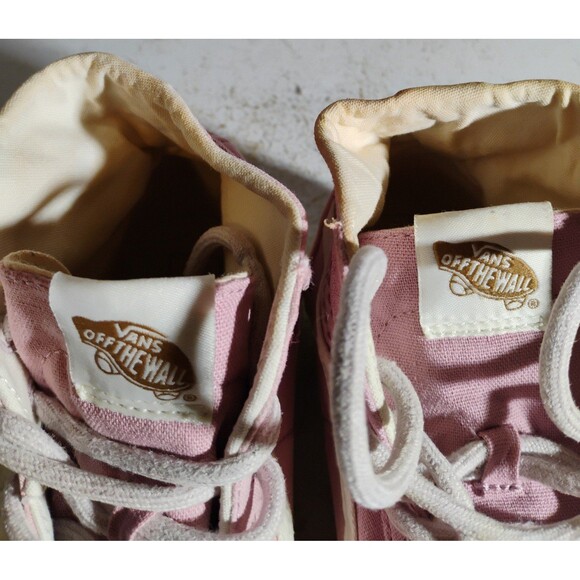 Vans Pink Embroidered Hemp Eco Theory SK8 High Top Sneakers Size 8.5 - Picture 9 of 12